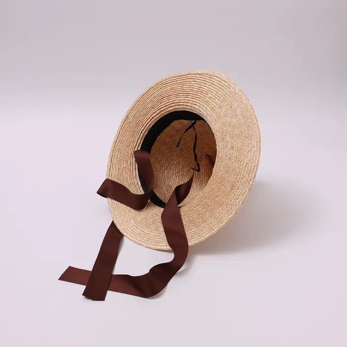 Chapeaux de soleil en paille à large bord pour femmes