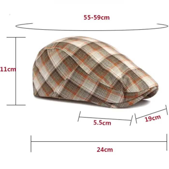 Nouveau Béret Plaid Printemps-Été HT5073 – Casquette Plate Unisexe Style Vintage pour Artiste Peintre