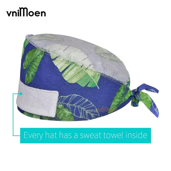 Chapeaux de salle d'opération pour femmes dessin animé fleur protection cheveux longs allaitement blouse médicale professionnel confortable