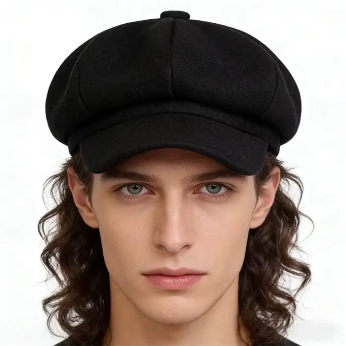 Béret chapeau octogonal en laine polyvalente