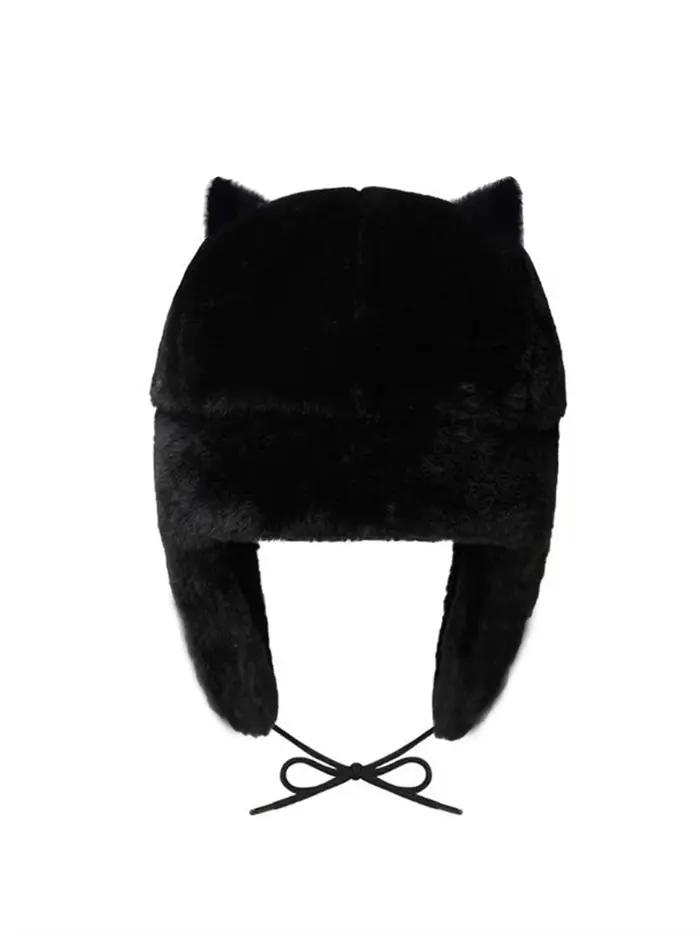 Chapeau Ushanka en laine pour femme