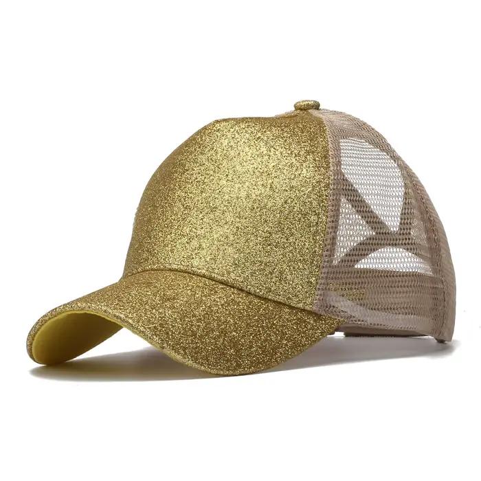 Casquette de baseball pour femme avec ouverture arrière et visière