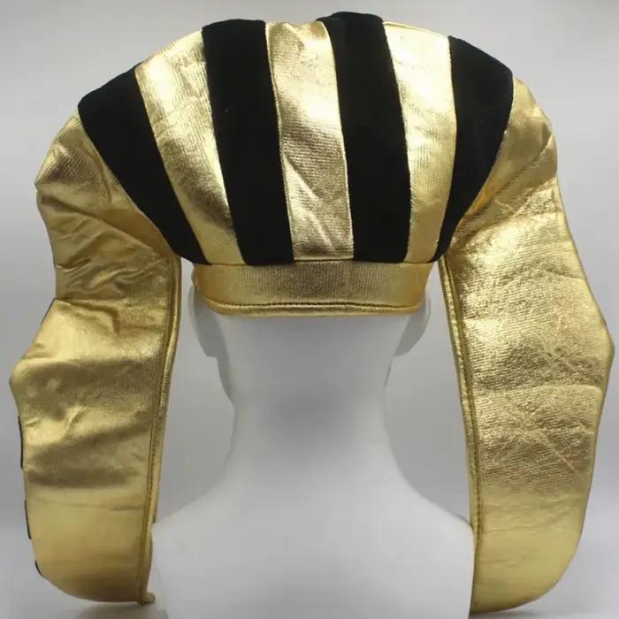 Chapeau de pharaon en flanelle composite avec motif tête de serpent pour costume de rôle et mascarades historiques