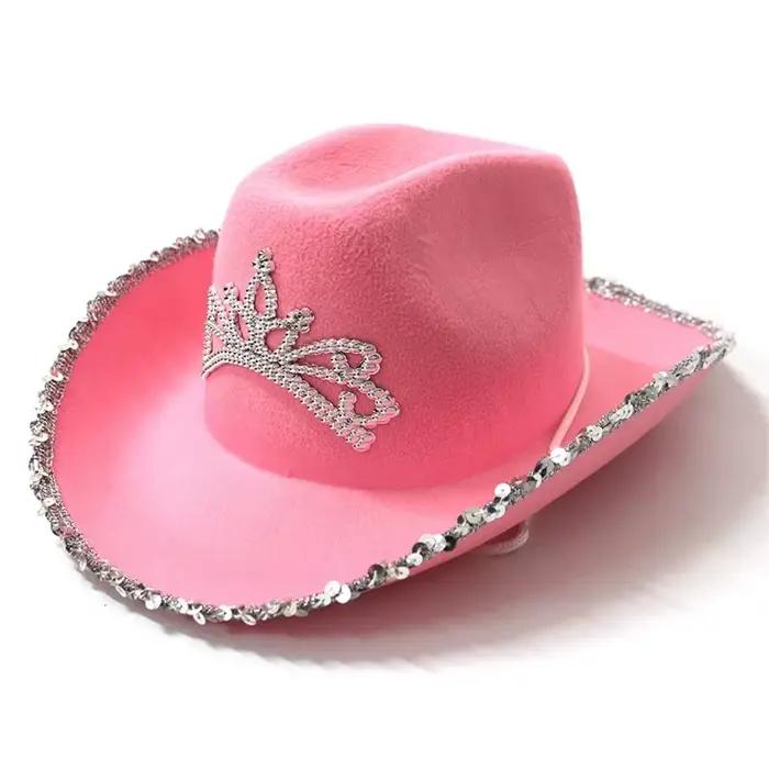 Chapeau de cowgirl rose 2026 style western pour femme et fille