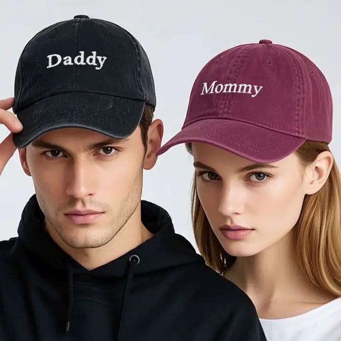 Casquette de baseball brodée papa et maman pour hommes et femmes