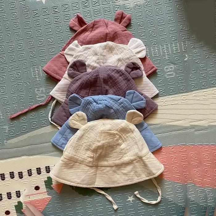 Chapeau de soleil mignon en coton pour bébé 0-12 mois occasion estivale occidentale occasionnelle voyage plage jardin