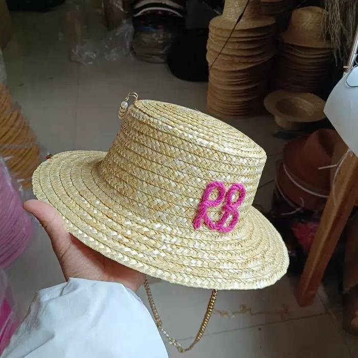 JOStrap-Chapeau de joueur en paille pour femme