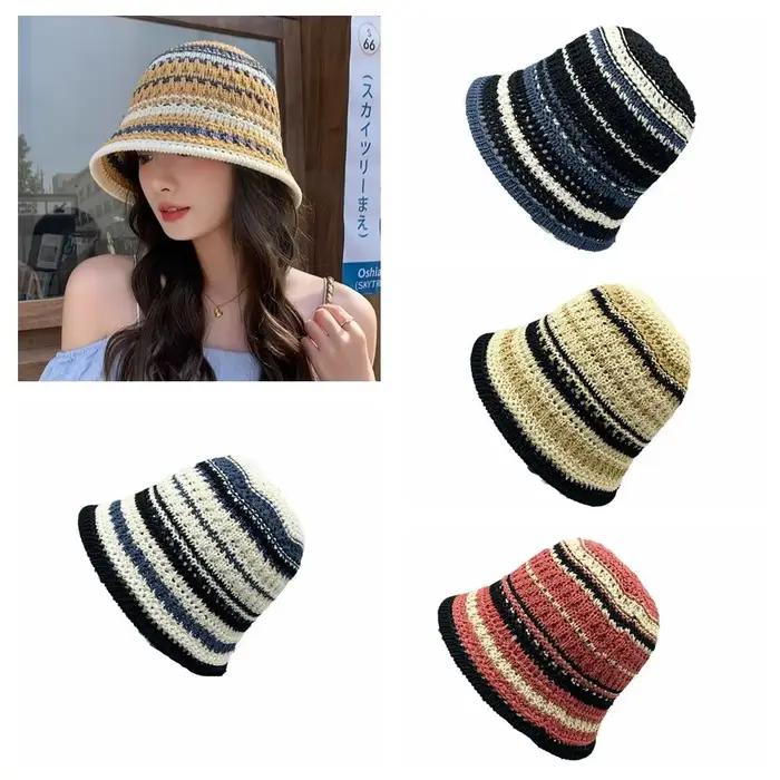Chapeau Bob Tricoté Coloré à Rayures