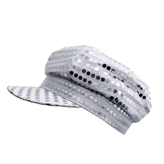 Chapeau à paillettes disco rétro des années 70 et 80 – Casquette de performance octogonale vintage
