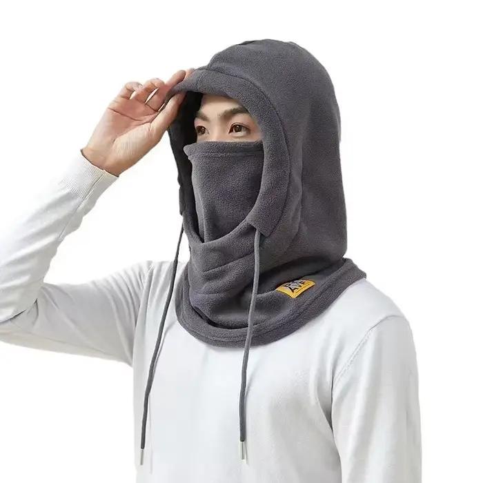 Chapeau chaud d'hiver avec masque et cache-cou 3 en 1 cagoule coupe-vent pour femmes et hommes polyvalent pour le sport et les activités hivernales
