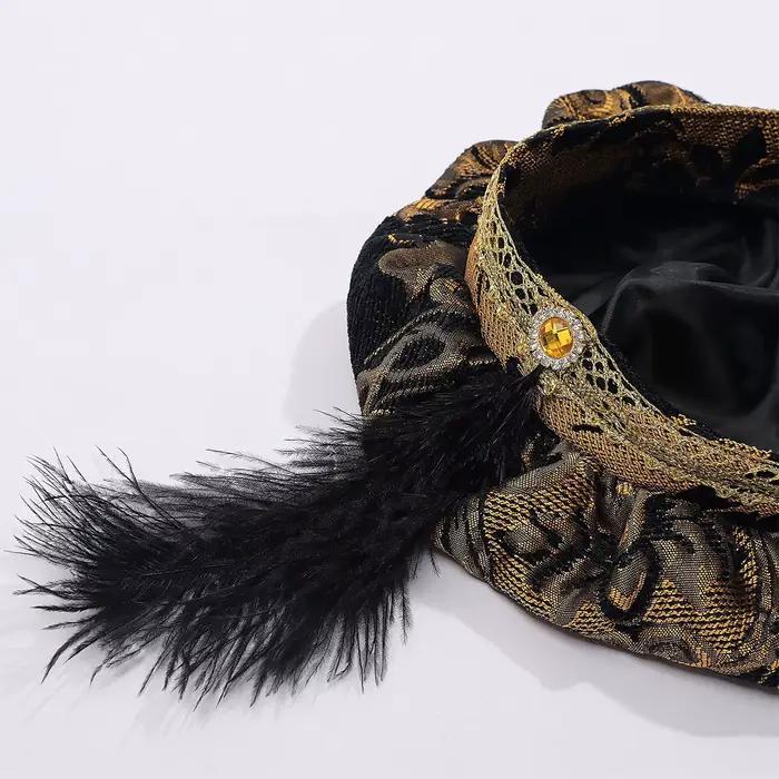 Chapeau de Cosplay médiéval à plumes