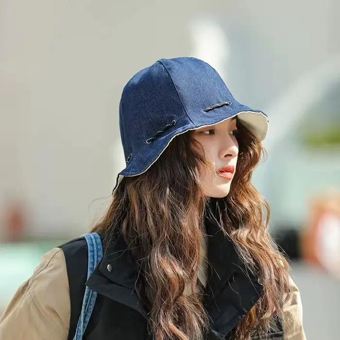 Nouveau Double face seau chapeau femmes visage minceur Protection solaire été printemps décontracté pêcheur pliable unisexe voyage en plein air ​