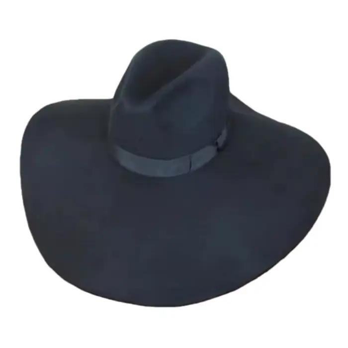 Chapeau haut de gamme noir style français en laine