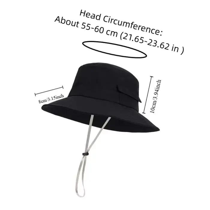 Chapeau de pêcheur pour homme avec cordon de serrage, en nylon et polyester, respirant, léger, protection solaire, chapeau de randonnée