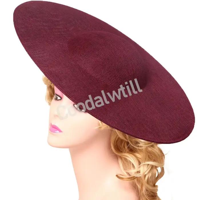 40CM rouge grande Base de fascinateur femmes mariage Derby chapellerie casquette bricolage cheveux accessoires mariée