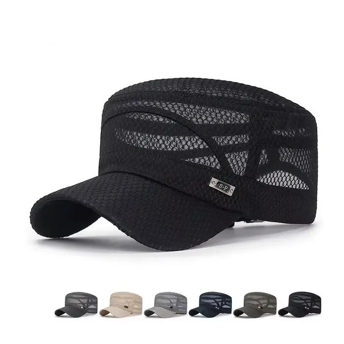 Nouvelle casquette plate respirante en maille intégrale Iron Label pour hommes