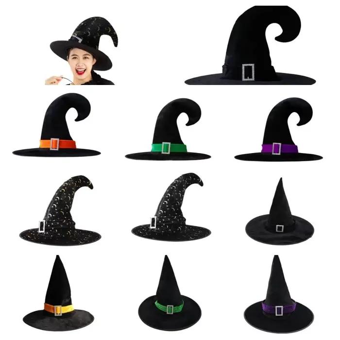 Chapeau de sorcier de sorcière d'halloween en velours Cool