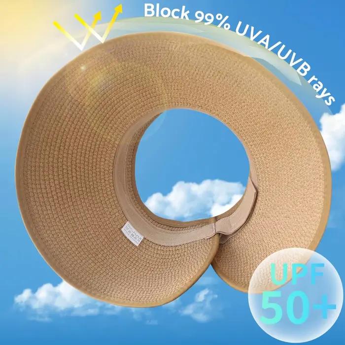 Chapeaux de soleil pour femmes à large bord paille pliable protection solaire plage été occasions spéciales