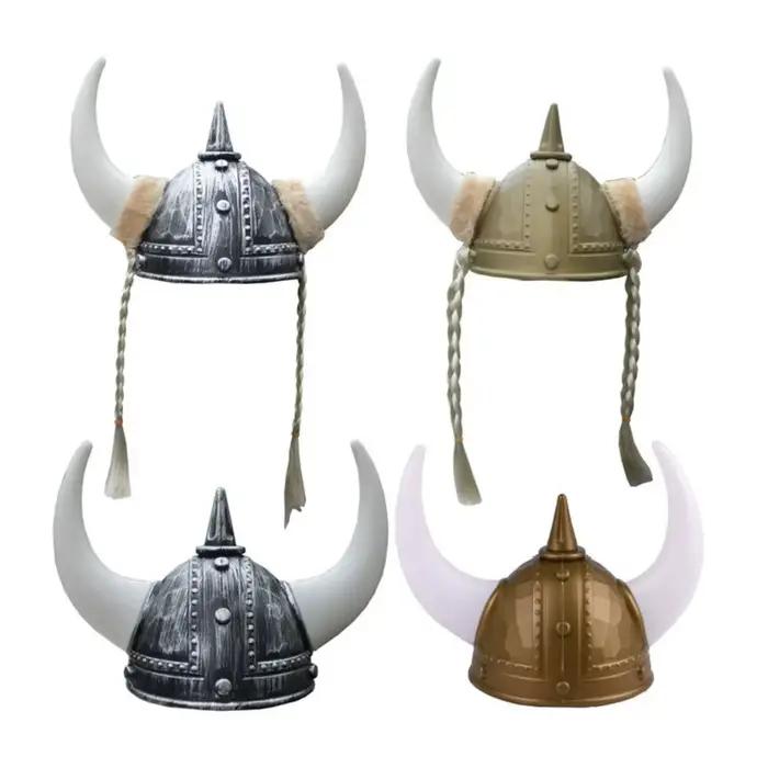 Casque Viking avec cornes tressées coton pour femmes adultes cosplay halloween événements thématiques