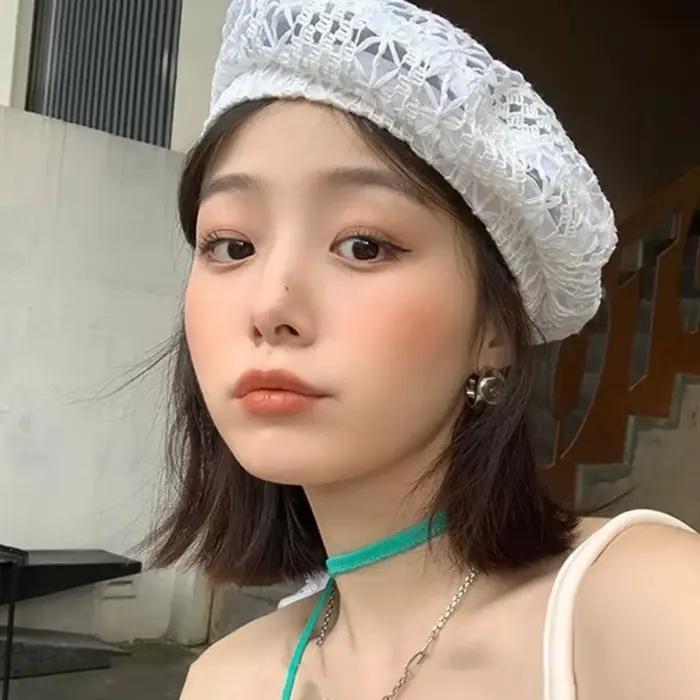 Nouveau Béret en Dentelle Multicolore de Haute Qualité