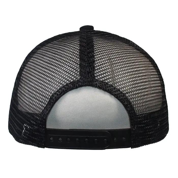 Casquette en maille de feuilles de chêne-chapeau de camionneur en mousse de polyester noir doré sur le devant à 5