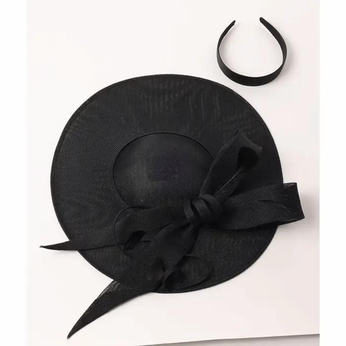 Chapeau Fascinator Tendance à Large Bord Style Vintage avec Bandeau Polyestère pour Femmes Occasions Spéciales Élégant Décontracté
