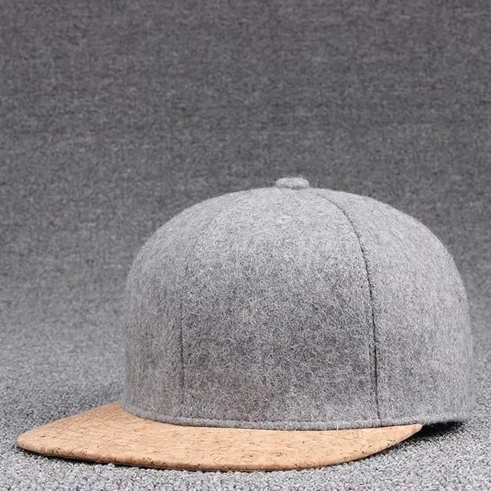 Casquettes Snapback en feutre de laine pour hommes