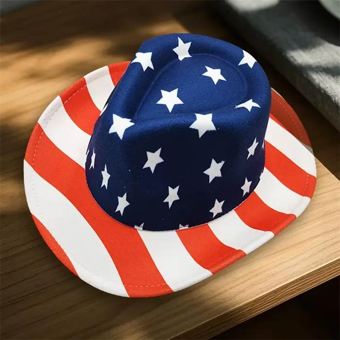 Casquettes de cow-girl à rayures étoiles pour le jour de l'indépendance