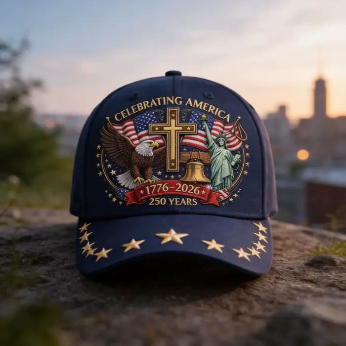 Casquette de baseball réglable vintage du 250e anniversaire des États-Unis