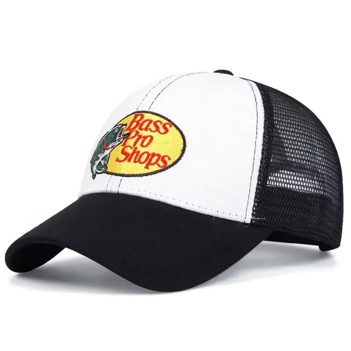 Casquette de baseball Bass pour hommes et femmes décontractée style hip-hop protection solaire été respirante en maille couleurs brun orange rouge noir