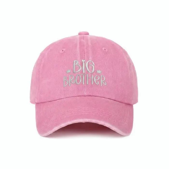 Casquette de baseball en coton délavé style rétro pour frères et sœurs protection solaire ajustement réglable occasions estivales sorties familiales cadeaux de naissance anniversaires
