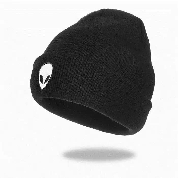 Chapeau tricoté brodé Alien pour hommes et femmes