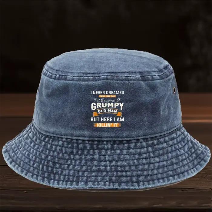 Casquette de papa à imprimé GRUMPY édition limitée textile lavé design visage amusant légère et respirante unisexe protection solaire quatre saisons décontracté