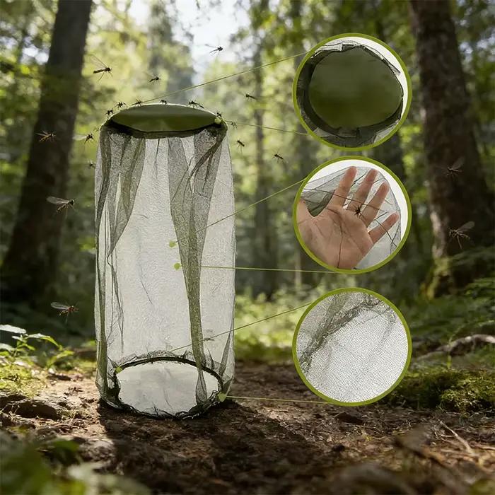 Chapeau de jardinage en filet de maille de tête de moustique anti-insectes en plein air pour la randonnée Camping pêche-chapeau de Protection