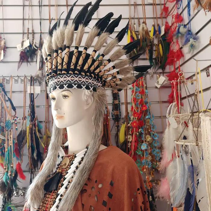 Chapeau indien en plumes pour hommes et femmes