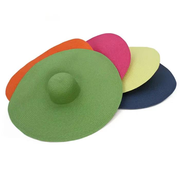 Chapeau de paille souple pliable à large bord de 25cm pour femmes et filles