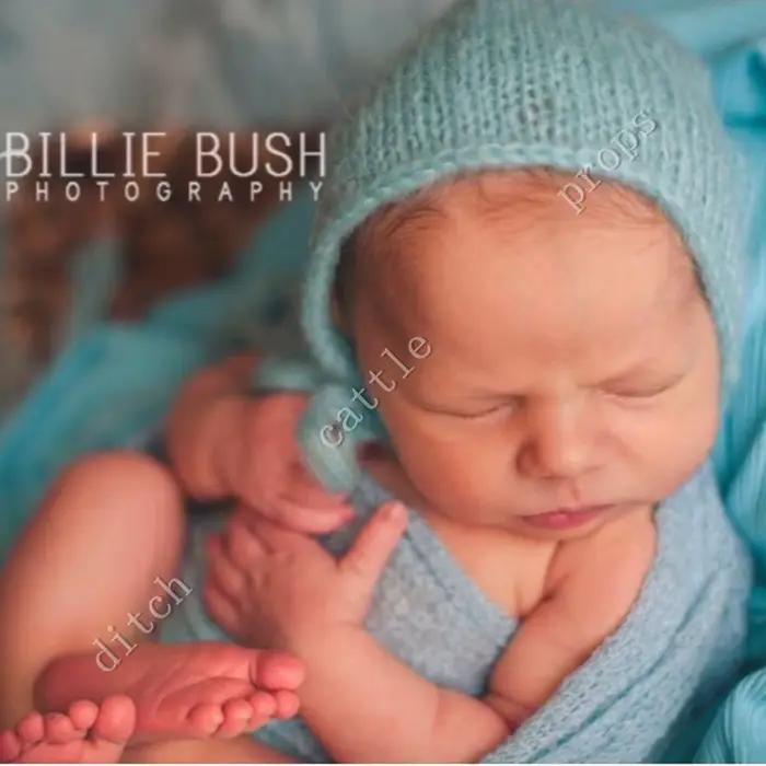 Bonnet en mohair tricoté à la main pour bébé