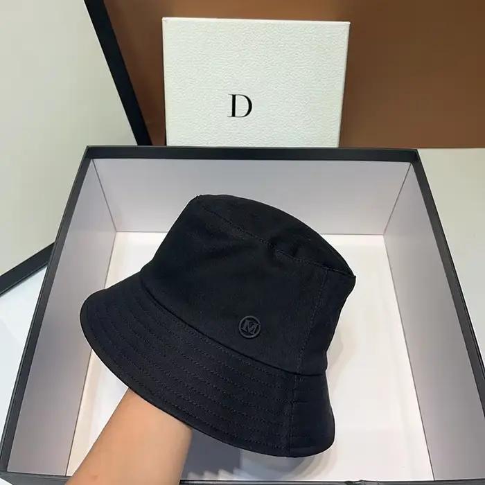 Chapeau seau d'été de luxe en coton et polyester pour femmes, hommes, garçons et filles, avec protection solaire, style sport, couleurs noire et blanche, pour occasions décontractées printanières et estivales
