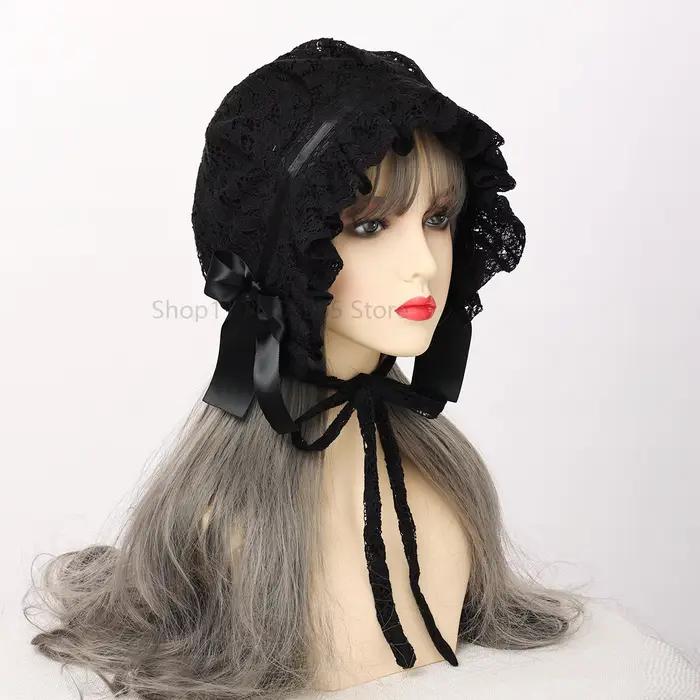Chapeau en dentelle rétro pour femmes, accessoire victorien ajustable pour cosplay et cérémonies de mariage