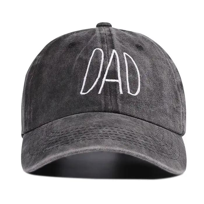 DAD MOM-Casquettes de baseball brodées en denim délavé vintage