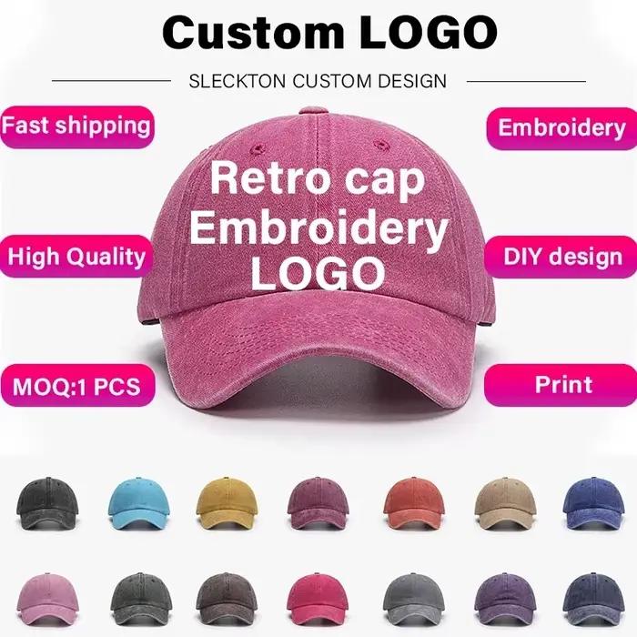 SLECKTON Casquette de Baseball Rétro avec Logo Personnalisé pour Homme et Femme