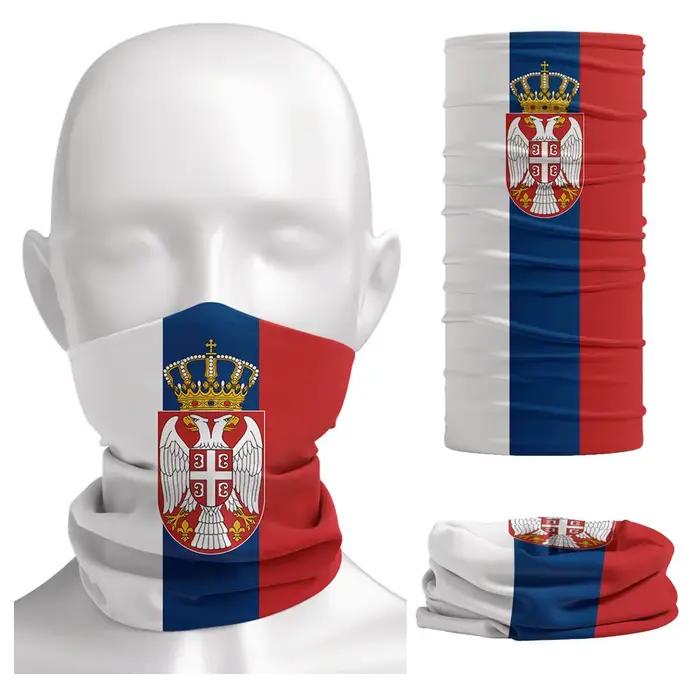 Couvre-chef Bandana à motif drapeau de la Serbie