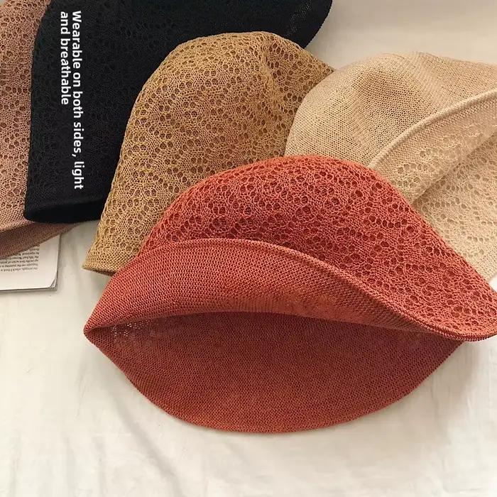 Chapeau de pêcheur d'été tricoté en papier creux