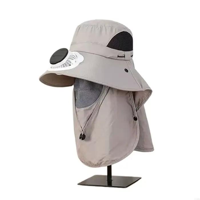 Chapeau refroidissement à énergie avec ventilateur intégré larges bords pour couvre-chef 6