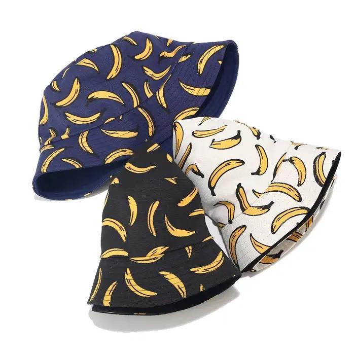 Chapeau de seau double face polyester dessin animé sportif pour hommes et femmes style décontracté protection solaire quatre saisons occassions multiples à offrir