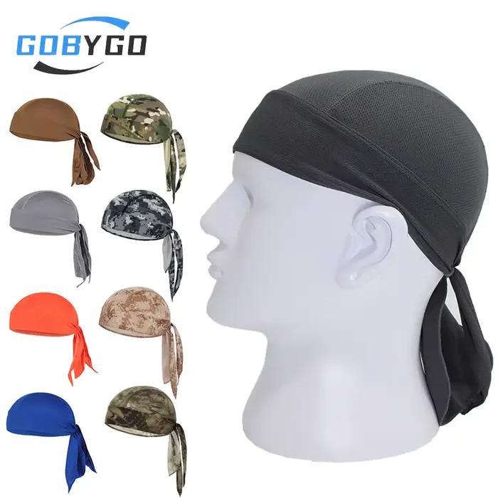 Casquette de cyclisme d'été GOBYGO respirante à séchage rapide avec protection UV, cache-cou fin, bandeau de sport pour course, chapeau de pirate pour vélo, unisexe, multiple couleurs disponibles, tissu polyester, conception réglable