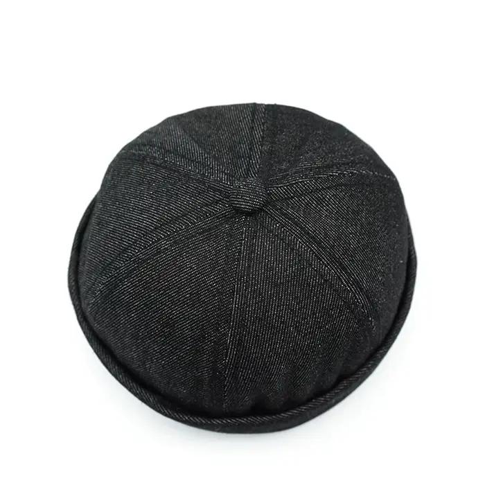 Bocca dessin animé chien broderie Docker casquette sans bords casquettes sans visière Denim réglable chapeau chapeaux hommes femmes mode rue en plein air