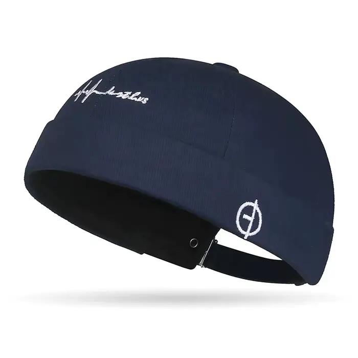 Casquette Docker sans bord en coton rétro
