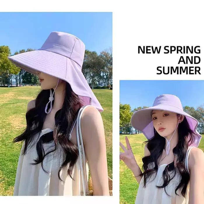 Chapeau de seau crème solaire protection UV large bord pour plage et sports tendance élégant pour homme et femme