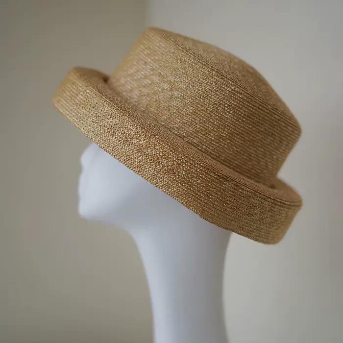 Chapeau Fedora Vintage en paille naturelle pour femmes